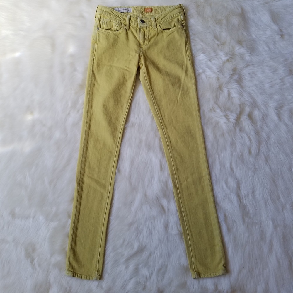 Pilcro & the Letterpress Stet Fit Yellow Jeans 24 - Picture 2 of 8